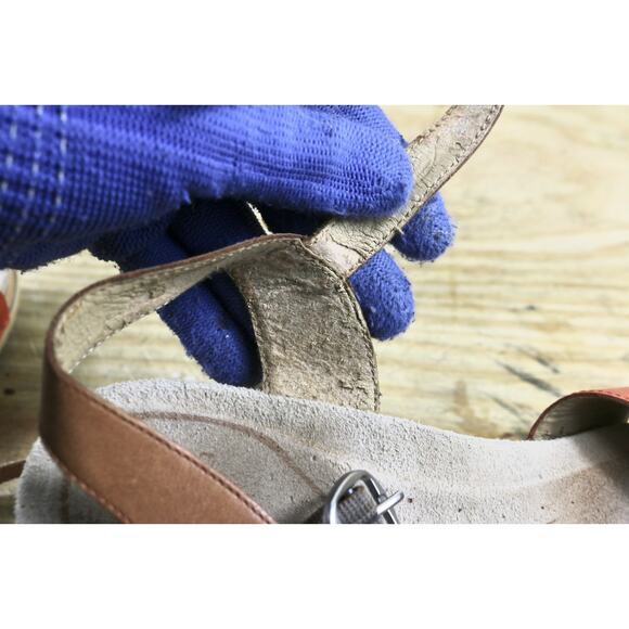 Dansko Womens Sandals 10 Larisa Color Block Brown Orange Wedge Shoes - Picture 7 of 14